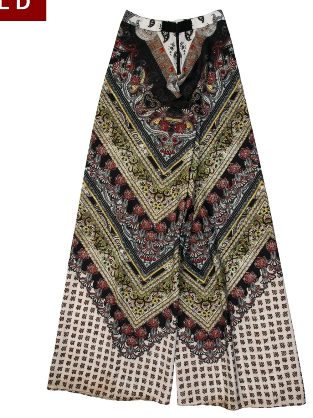 ALICE + OLIVIA Paisley satin Super Wide Leg High Rise Pants, Size 6 - Picture 2 of 9